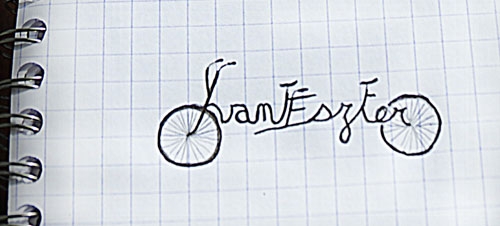 Karikagyűrű tandem bicikli motívummal - terv